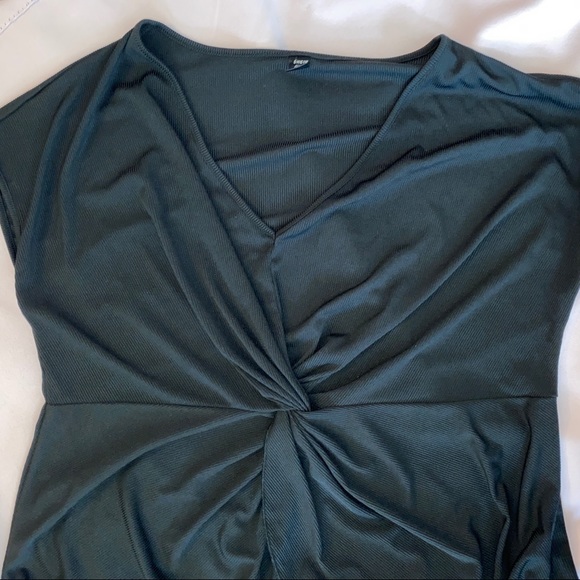 Shein Curve Rib-Knit Twist Front Blouse, 1XL - Picture 4 of 6